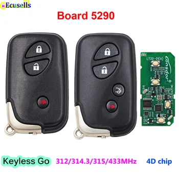 3/4 Butoane Keyless Go Inteligent De La Distanță Cheie 315/314.3/315/433MHz 4D Chip pentru Lexus CT200H GX460 LS460 RX350 LS600H RX450H Bord 5290