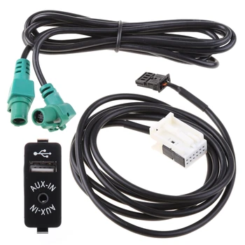 Masina AUX USB Priză Comutator Stereo cabluri Cablu AUX IN Kit Compatibil pentru E60 E61 E63 E64 E87 E90 E70 F25