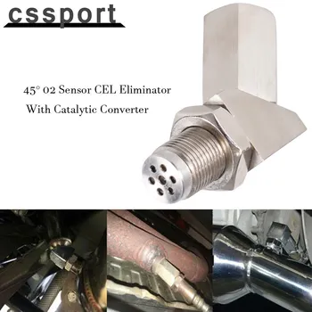 P0420 P0430 de 45 de Grade O2 Senzor de Oxigen Adaptor Extender Distanțier CEL Eliminator Cu Catalizator de Argint