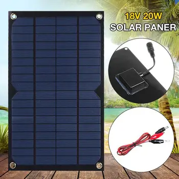 20W Singur Cristal de Încărcare Auto Flexibil de Economisire a Energiei Panou Solar Pentru Telefon Baterie Incarcator RV Barca, Camping 5V USB 2.0 P