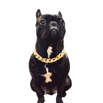 Lanț de câine Guler de Aur Negru 20MM Cubanez Link-ul de Câine Guler Guler Pisica Accesorii Câine Animal de casă Supplies Câine Colier