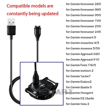 Incarcator pentru Garmin Fenix 5/6/7 USB Cablu de Încărcare pentru precursor 265/255/245/955/945/Abordare/Instinct/Venu/vivoactive 4/3
