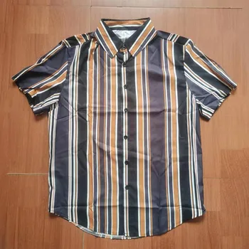 Moda Mens Vintage de Lux Negru cu Dungi Camasi Y2K Vara Noi Trendyol Barbati Maneca Scurta Beach Shirt Camisa Hawaiana Hombre