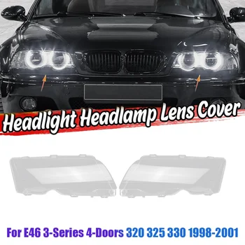Stânga pentru BMW E46 Seria 3 Cu 4 Usi 320 325 330 1998-2001 Farurilor Auto Lens Cover abajurul Lens Cap de Lumină de Acoperire Coajă