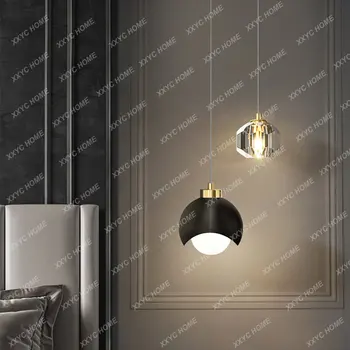 Modern Candelabru Negru Simplu Cristal Capete Duble Pentru Bar Living Sufragerie Dormitor cu LED-uri Lampă de Noptieră