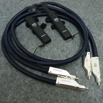 1 pereche Hi-end Wild Blue Yonder Argint Placat cu Cablu RCA audio HIFI cabluri cu 72V DBS