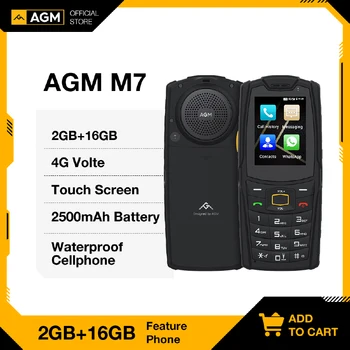 AGM M7 2+16G Volte Caracteristică Android Telefon rezistent la apa Touch Screen 2500mAh telefon Mobil cu limba engleză tastatură rusă