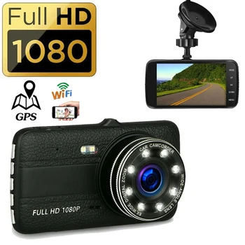 DVR auto cu WiFi Full HD 1080P Dash Cam retrovizoare cu Camera Auto Video Recorder Viziune de Noapte Auto Dashcam Camera Tracker GPS Cutie Neagră