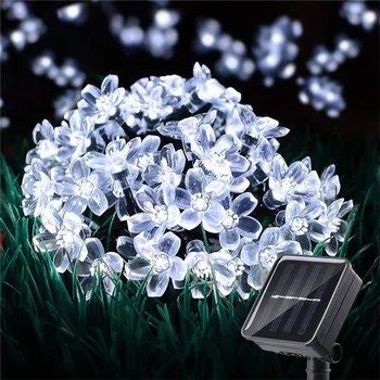 În aer liber, Solar Flori Șir de Lumini Impermeabil 8 Modul de 7M 50 LED-uri Zână Lampa de Decoratiuni pentru Pomul de Crăciun Grădină, Terasă Gard Curte