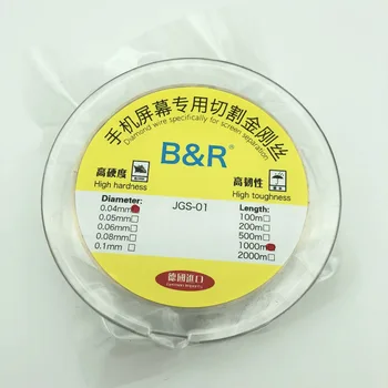 B&R de 0,04 mm 1000m Ecran LCD de Separare Sârmă Linia de Tăiere pentru iPhone lcd touchscreen sticla separate, aur, molibden, sârmă de tăiere