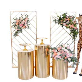 Nou stil cabină de duș de Mireasă decor de aur harper standuri cadru florale nunta arc fondul AB1107
