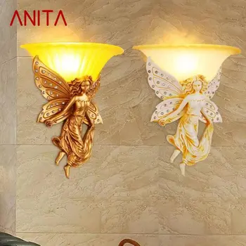 ANITA Moderne Înger Lampă de Perete LED-uri Creative Elaboreze Rășină Tranșee Lumini Pentru Casa Living Dormitor Hol de Prindere