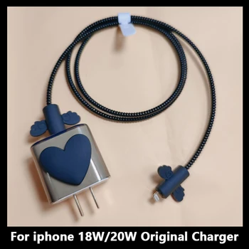Pentru iphone 11 12 18/20W NE Adaptor Negru Translucid Încărcător Rapid Protector Cablu USB Bobină Spirală de Protecție Pentru Apple
