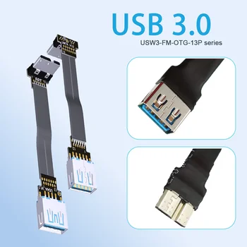 OTG Micro USB 3.0 USB de sex Masculin La Feminin FPV Putere Audio Video, Cablu de Date 90 de Grade în Sus/în Jos în Unghi/Cu Adaptor MicroB Aeriene Cablu