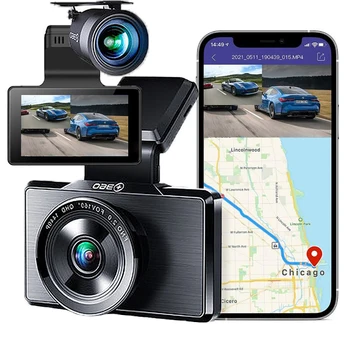 Dash Cam Pentru masina 1440P dvr Mașină în mașină Built-in GPS Google Maps FOV170 Parcare cu vedere din Spate a Vehiculului camera Video recorder