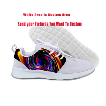 Fierbinte Colorate Vortex Tie Dye Vârtej Abstract Curcubeu De Funcționare A Ochiurilor De Plasă Pantofi Bărbați Femei Casual Respirabil Adidași Cele Mai Recente Pantofi De Sport