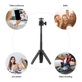 Portabil Mini Trepied Stativ Extensibil Mâner cu 4 Nivele de Înălțime Reglabilă pentru Telefonul aparat de Fotografiat Selfie Video Live Stream
