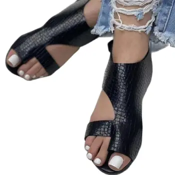 HUAXI Femei Peep Toe Sandale 2023 Vara Noi de Moda Casual, Pantofi Plat Damele de Lux, Plaja Papuci de Femei Încălțăminte Sandalias
