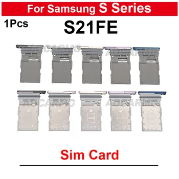 Pentru Samsung Galaxy S21 FE Singur Și Dual Sim Cartela Sim Tray Soclu Suport Slot de Reparare Piese de schimb Albastru Alb