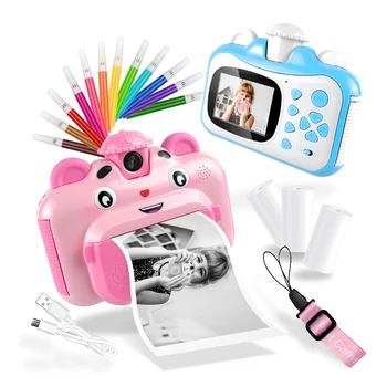 Copiii Imprimare Instantanee Camera Pentru Copii 1080p HD Mini Camera Termica Cu Hârtie Foto aparat de Fotografiat Digital Cadouri pentru copii jucarii K1