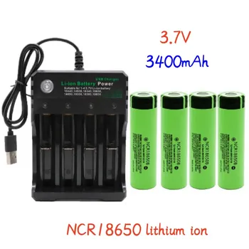 Nou tip NCR18650 3.7V3400mAh baterie reîncărcabilă litiu Opționale încărcător pentru lanterna de încărcare banca