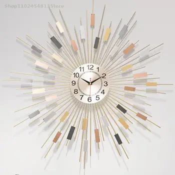 Tăcut Cuarț Ceas De Ceas Mare Ceas De Perete Camera De Zi Distinctiv Lumina Creatoare De Lux În Stil European Modern De Moda Ceas