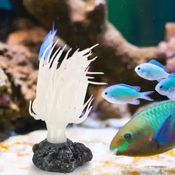 Acvariu Corali Artificiali Decor PU Plastic Alb Rezervor de Pește Coral Moale Plante de Ornament Simulare Arici de Mare Organism Marin