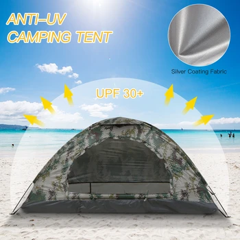 Ultralight Cort de Camping Singur Strat Portabil Cort Anti-UV Strat UPF 30+ pentru Exterior Plajă, Pescuit, Camping, Backpacking Picnic