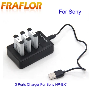 Trei Porturi Încărcător de Baterie USB 3 Canale Interfață de Încărcare Rapidă Caz BX1 Pentru Sony aparat de Fotografiat Digital Accesorii cu Linie de Date