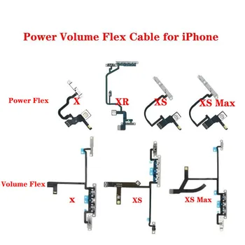 Puterea Pe Cablu Flex Pentru iPhone X XR XS Max Comutator de Control Butonul de Volum cu Metal Piese de schimb