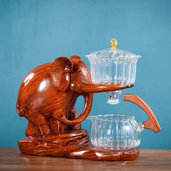 Rezistente la căldură de Sticlă Ceainic Cu Baza Creative Set de Ceai Formă de Elefant Automata Set de Ceai Pu ' er Oolong Ceainic Si Ceasca Set