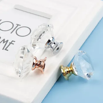 16pcs Sticlă Mâner Sertar Ușa de Cristal Diamant Ocupa Trage Dia 30mm pentru Dulapuri Dulapuri Dulapuri Mobilier