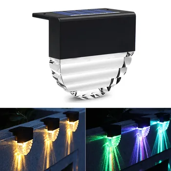 RGBW LED-uri RGB Lampă Solară Calea Scara în aer liber Lumini de Gradina rezistent la apa Solar de Putere Balcon Lumina Decor pentru Terasa Scara Gard