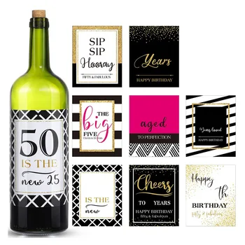 50 de ani de partid vin sau bere sticla de etichete autocolante de 50 de ani decoratiuni de 50 de ani consumabile partid