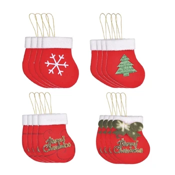 Mini Ciorapi de Crăciun 16pcs/set Ambalaj de Stocare Pandantiv Cadou de Bomboane Ambalare Saci de Consumabile pentru Ușa de Perete Fereastra