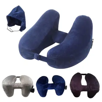 Gonflabile Pernă pentru Gât în formă de H, cu capac Detașabil Restul Perna Respirabil Portabil Pernă de Călătorie cu Brevet Valva Auto Pernă pentru Gât