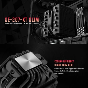 SE-207-XT SLIM NEGRU 7 Caldura-Tevi de Racire Cooler CPU Dual Ventilator Radiator Radiator pentru AMD Intel 1700 Am4 2011