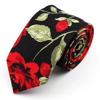 De Înaltă Calitate Din Bumbac Floral Cravate Pentru Barbati Casual Slim, Cravate Gravata Slab Petrecere De Nunta De Afaceri A Crescut De Noi Accesorii De Design