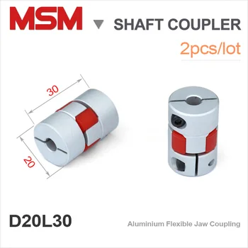 2 buc MSM de Cuplare D20L30 Aluminiu Elastic Prune Cuplaj Ballscrew Motor pas cu pas Link-ul de 6mm 6,35 mm 10mm Imprimantă 3D CNC Piese