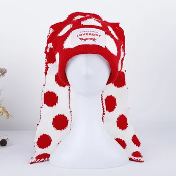 2023 noi de Iarna Chelioși Femei Drăguț urechi Lungi fox Pălărie roșie Tricotate Costum Pălării Beanie pentru Femei Cadou de crăciun Capac de Hip-hop