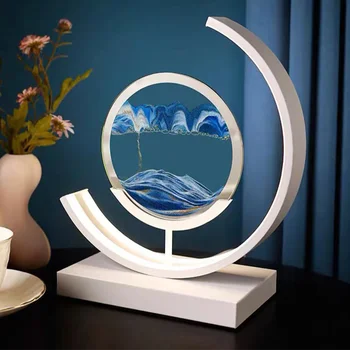 Creative nisipuri Mișcătoare Pictat de Birou LED-uri de Lumină Clepsidra Birou Dormitor de Lux Lumina Acasă Cabinet Vin Decorative Lumina de Noapte