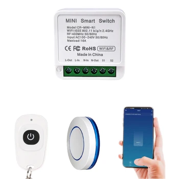 COLOROCK Smart Switch WiFi&RF433 Remote Control Mini 16A AC100-240V Tuya de Sprijin App de Start Google Alexa Control Vocal