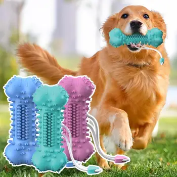 Catelus Mestecați Jucării Molar Dintii Musca-Rezistent Os în Formă de TPR Voce Câine Jucărie Interactiv Catelus Scartaie Jucării Pentru Agresivă Rozatoare