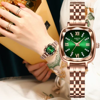 NIBOSI Vintage Verde Laides Ceas Bratara Brand de Lux Impermeabil Elegant de Femei Ceas de sex Feminin Ceas Amante Relógio Feminino