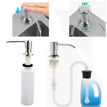 Din Oțel Inoxidabil Șampon Săpun Dispenser Pompa Curatare Sticla Tub Prelungitor Kit De Înlocuire Sub Punte Montat Chiuveta Accesorii
