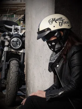 Deschide Jumătate Față de Motocross Pentru Adulți Motocicleta Cârma Gratuit cadou Casca Motocicleta pentru om femei Vintage DOT aprobat