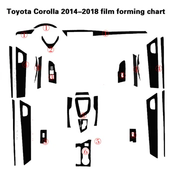Accesorii auto Neue 5D Fibra de Carbon Autocolante Pentru Toyota Corolla 2014-2018 Interior Panou de Control Central Decoratendle