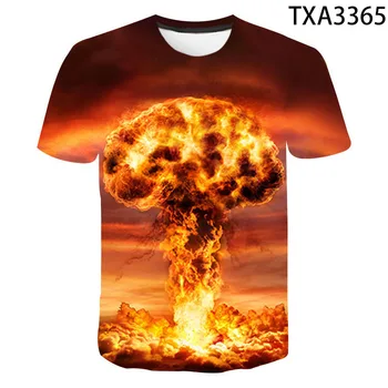 T-shirt Explozie Bombă Atomică de Imprimare 3D de Vara Tricou de Moda, Copii, Casual, Kawaii pentru Băieți și Fete Neutru Gât Rotund Teuri Topuri Haine