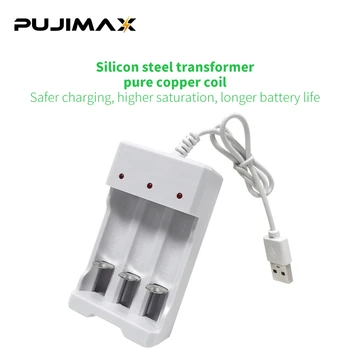 PUJIMAX 3-Slot Adaptor pentru Încărcător Potrivit pentru AA/AAA Baterie Baterie Reîncărcabilă USB de Ieșire Încărcător Portabil pentru Uz casnic
