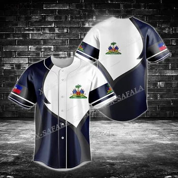 Haiti Argentina Trinidad, Columbia Stema Emblema Steag 3D Completă de Imprimare de Baseball Tricou Tricouri Barbati Streetwear Maneci Scurte